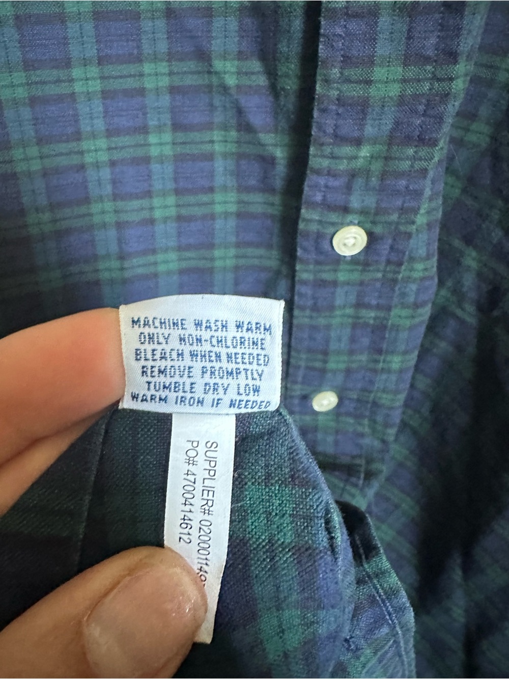 Ralph Lauren 3XLT Blackwatch Plaid Button Down Shirt Green Blue Cotton Tall - Picture 8 of 10